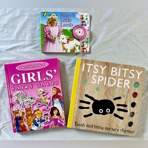 Children’s Board & Storybook Lot (3) Little Lamb Sound + Fairy Tales + Spider